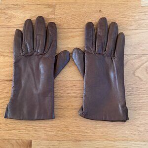 Echo Brown Leather Lined Gloves Size Small